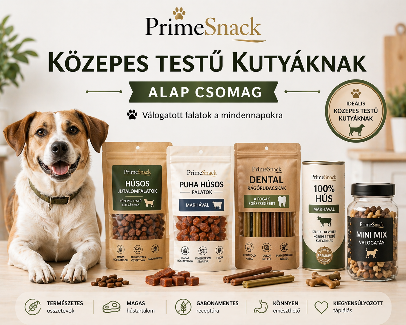 Közepes testű kutyáknak Alap csomag